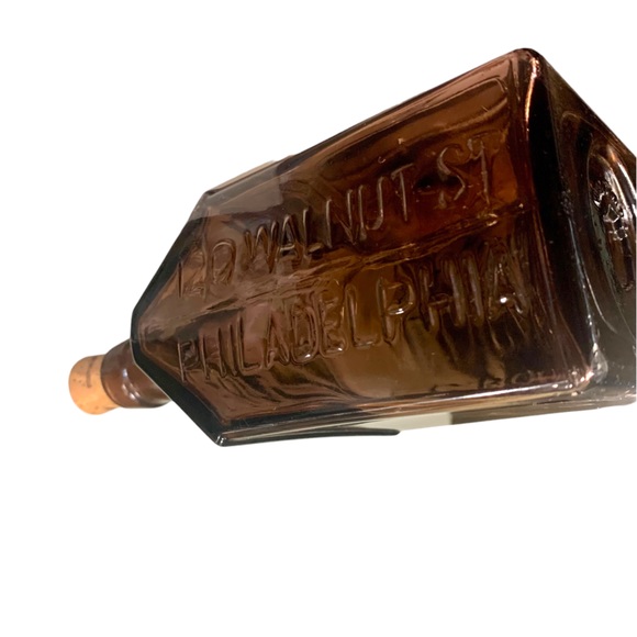 Vintage Signed Wheaton Whiskey Glass Bottle - Amethyst With Cork - Picture 10 of 12